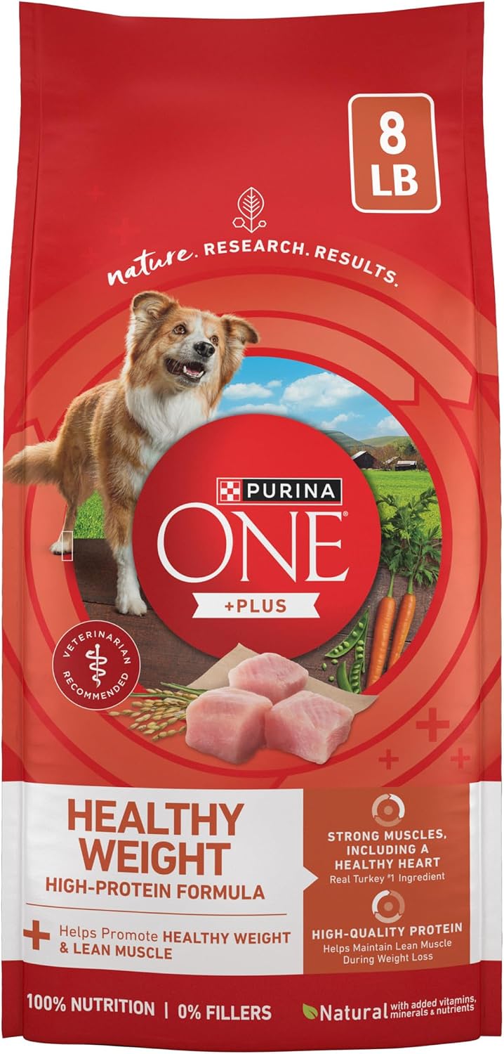 Purina ONE Plus Healthy Weight Dry Dog Food, Real Turkey, 8 lb Bag