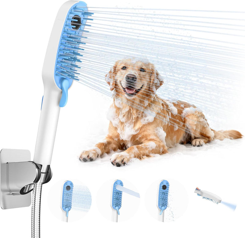 Dog Shower Attachment, Handheld Sprayer for Indoor & Outdoor Pet Bathing