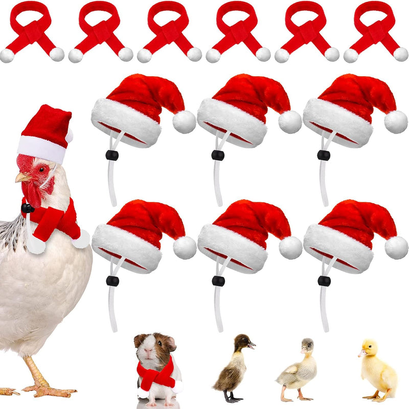 Weewooday 12 Pcs Mini Christmas Santa Hat Scarf Set, Small, Classic Style