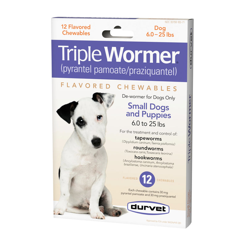Durvet 12-Pack Triple Wormer Tablets for Puppies and Small Dogs