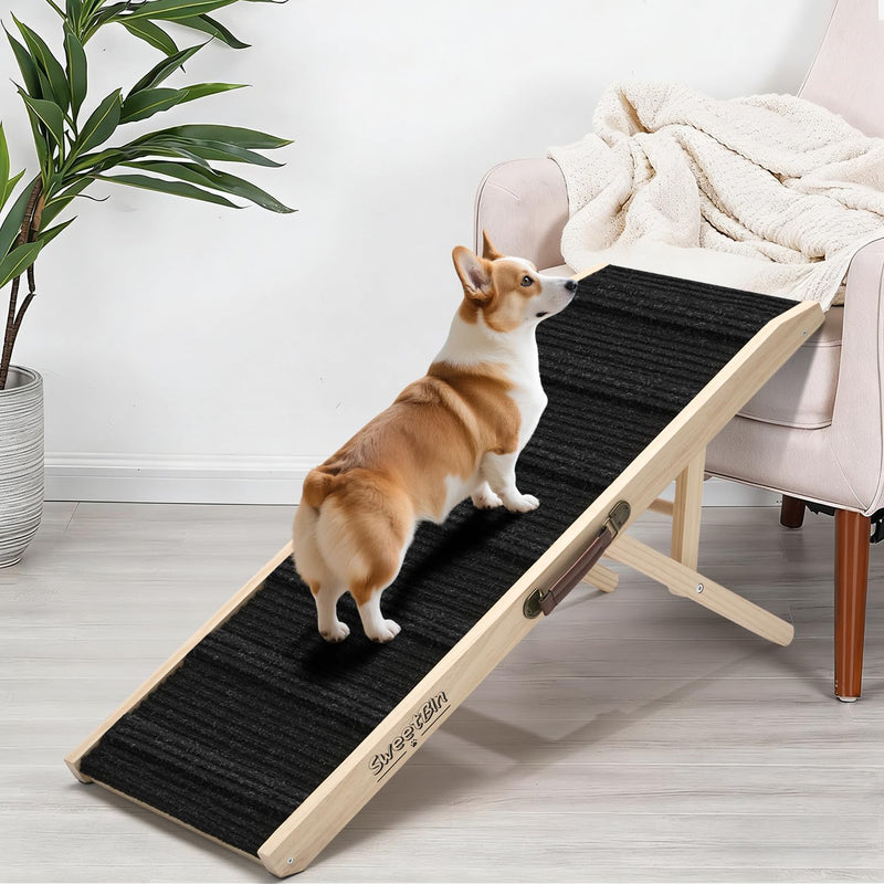 Dog Ramp for Bed - Foldable Small Medium Dog Ramp for Couch - 6 Adjustable Height from 13