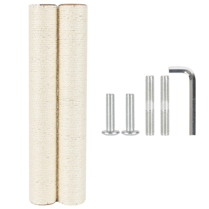 ECCIBOUN 7.4cm 2.91in Diameter Cat Tree Scratching Post Replacement Sisal Pole Parts for Cat Tower (M10, 19.69in/50cm)
