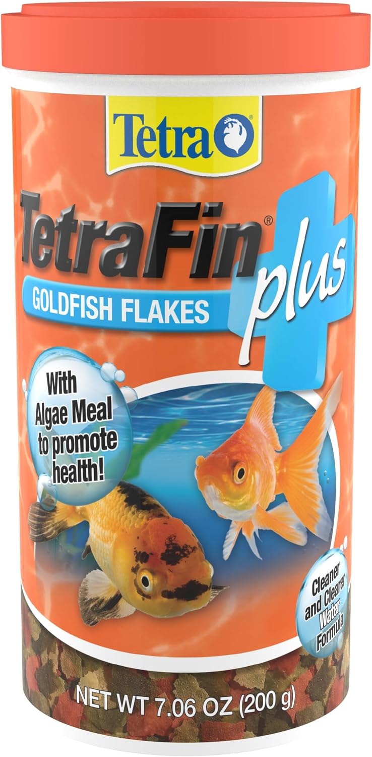 Tetra TetraFin Plus Goldfish Flakes Fish Food with Algae, 7.06 oz
