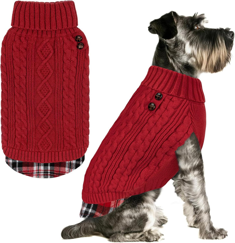 KYEESE Dog Sweater for Small Dogs Turtleneck Thick Knit Pullover