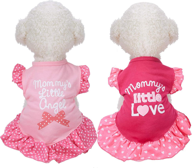 Weewooday 2 Set Dog Dresses for Dogs XS/S/M/L