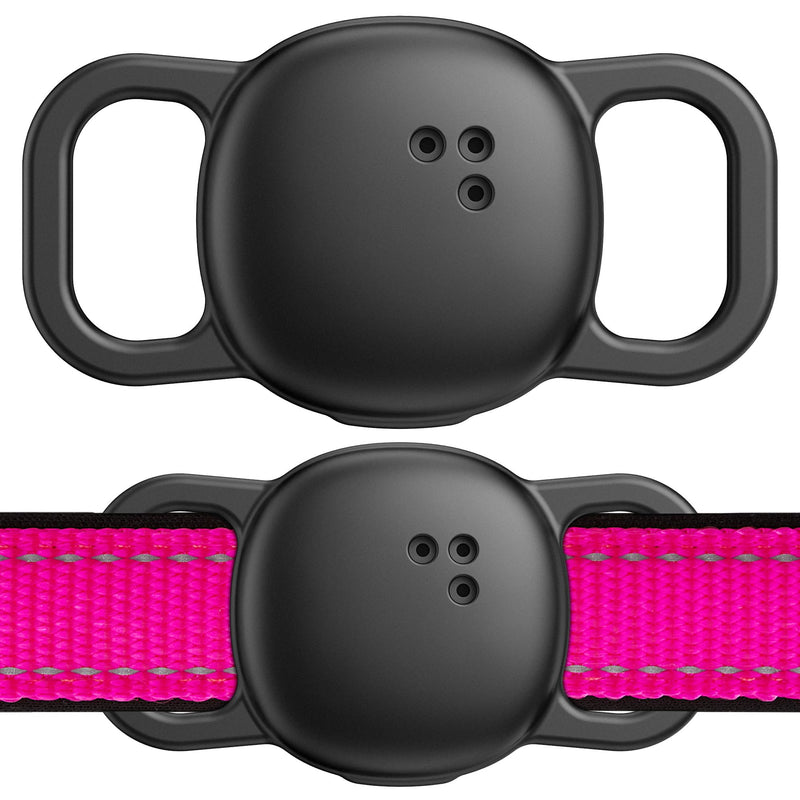 DDJ 2-Pack Cat Collar Case for Life360 Tile Sticker (Small Tracker)–NOT Compatible with Tile Mate/Pro–Silicone Protective Holder for Dog/Pet Collar, Ultra Durable, Easy Installation, Lightweight,Black