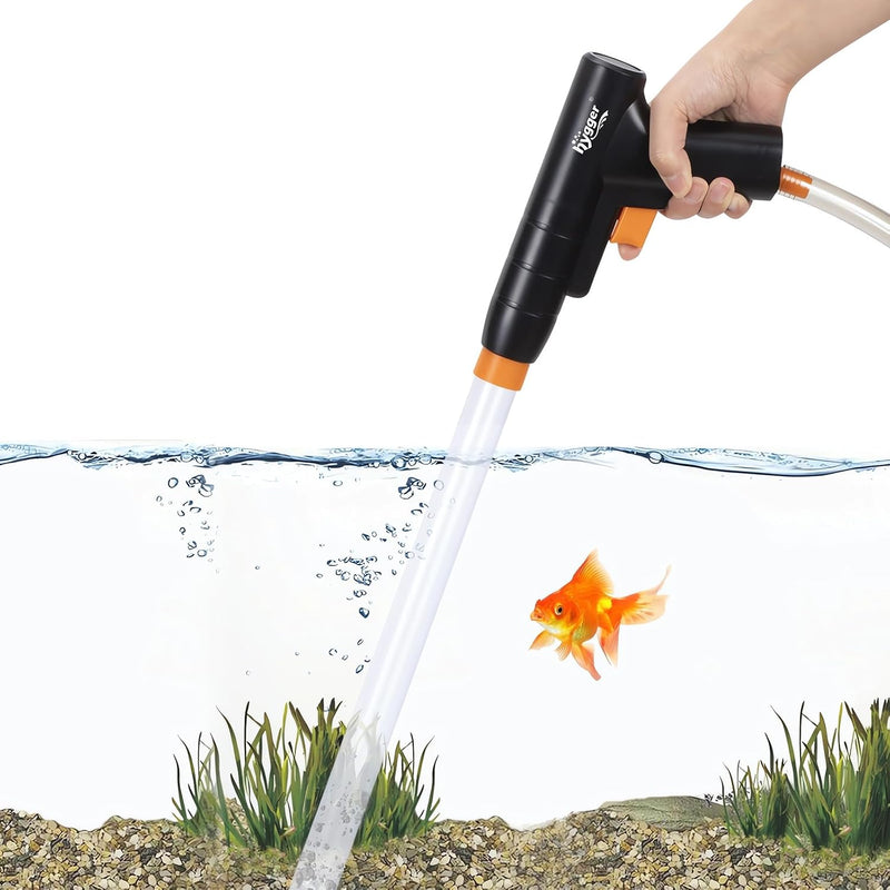 hygger Aquarium Gravel Cleaner, New Quick Water Changer with Air-Pressing Button Fish Tank Sand Cleaner Kit Aquarium Sip