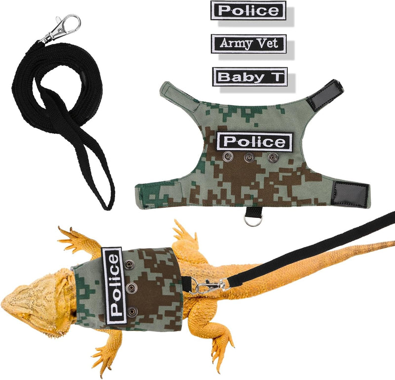 Hypeety Bearded Dragon Harness and Leash Set for Outdoor Walking, Green