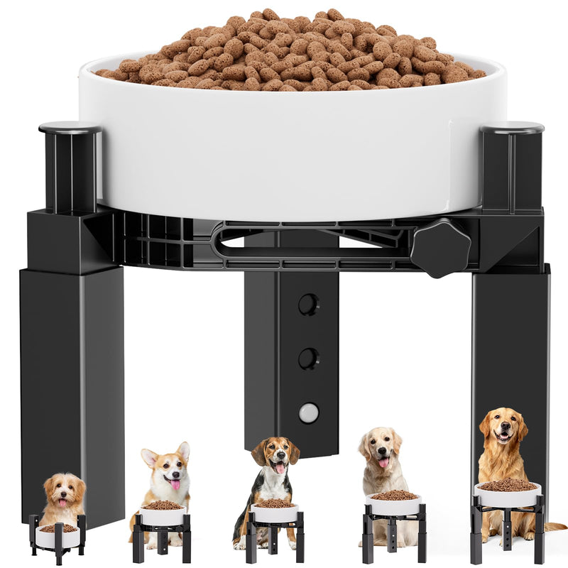 XIAZ Dog Bowl Stand Elevated Food Water Bowl Holder for Large Medium Small Sized Dog, Heights&Width Adjustable, Non-Slip, Durable, Elevated Feeding Bowl Stand for All Dogs Bowls (Stand Only)