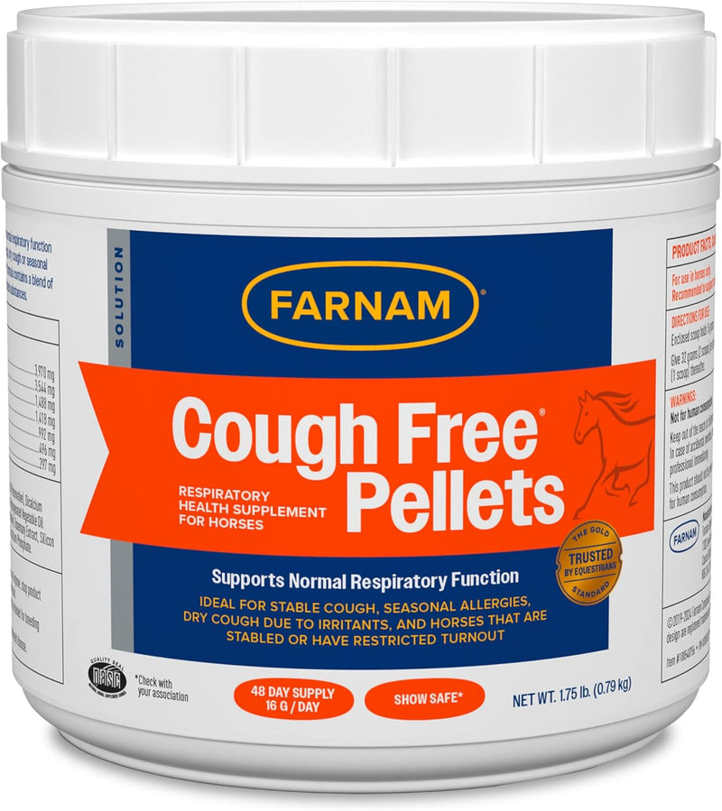 Farnam Cough Free Horse Supplement Pellets, Respiratory Support for Seasonal Allergies, Stable Cough, Lung Support Suppl