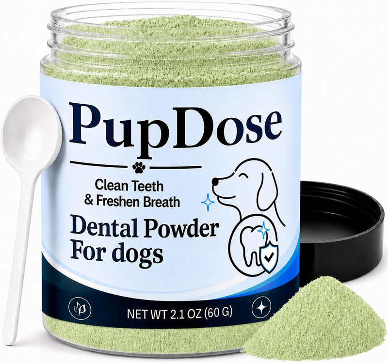 Lovy PupDose Dental Powder for Dogs, Fresh Breath & Oral Care Support for Daily Dog Dental Care