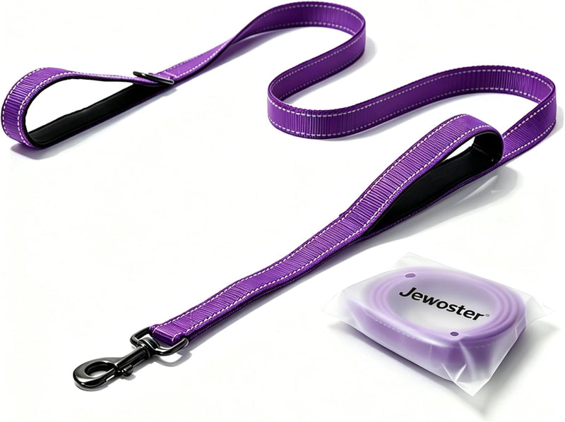 Heavy Duty Dog Leash - 2 Handles by Padded Traffic Handle for Extra Control, 6foot Long - Perfect for Medium to Large Do