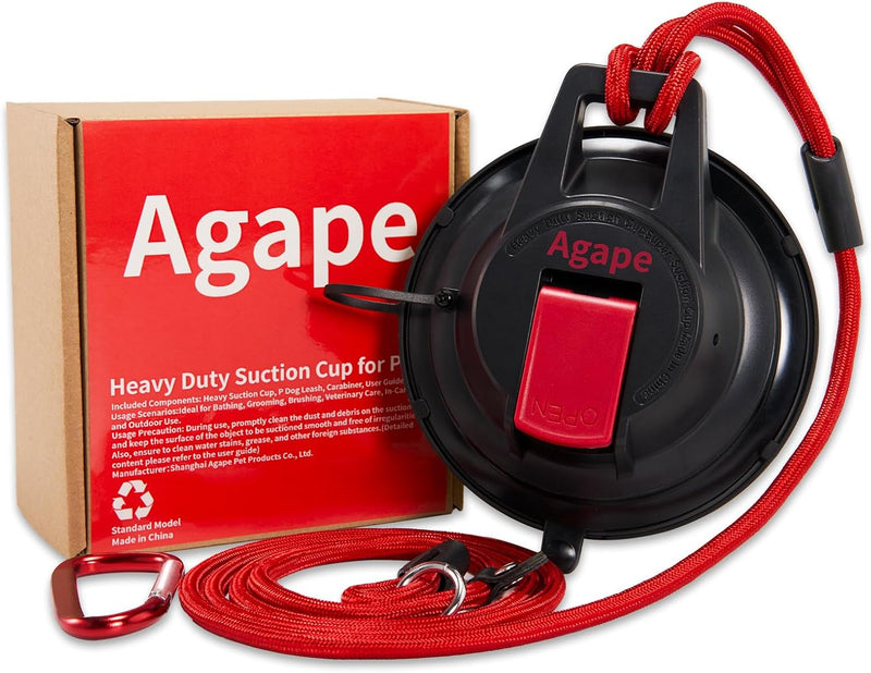 Agape Heavy Duty Dog Bath Suction Cup with Grooming Restraint Leash