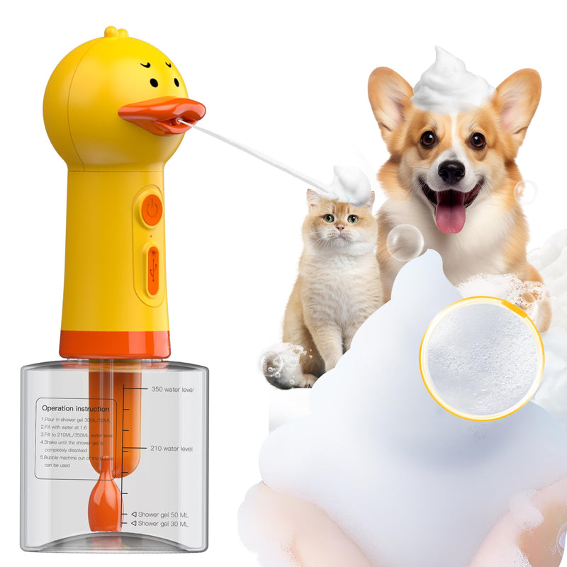 NRYDEPET Electric Dog Shampoo Dispenser & Foam Sprayer – Automatic Dog Soap Dispenser, Rechargeable Dog Shampoo Foamer, IPX7 Waterproof Pet Bath Supplies for Dogs, Cats & Puppies