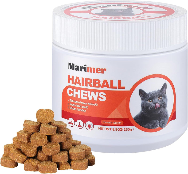 MARIMER Hairball Control Soft Chews for Cats, Chicken Flavor, 100 Count