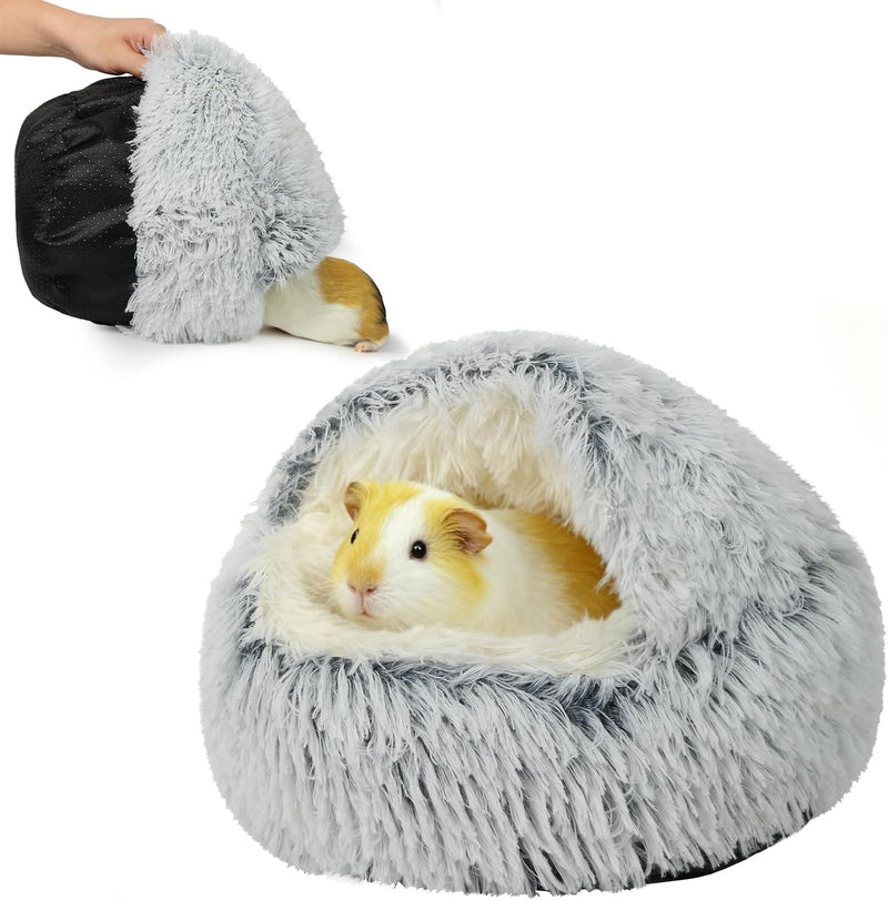 Guinea Pig Hideout, Doughnut Guinea Pig Bed, Hamster Rabbit Bunny Bed(Grey)