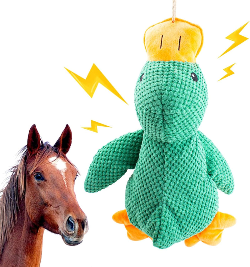 Horse Toys Squeaky Squeeze Plush Duck, Interactive Squeaky Duck Toy for Horses to Play with, Hanging Plush Enrichment To