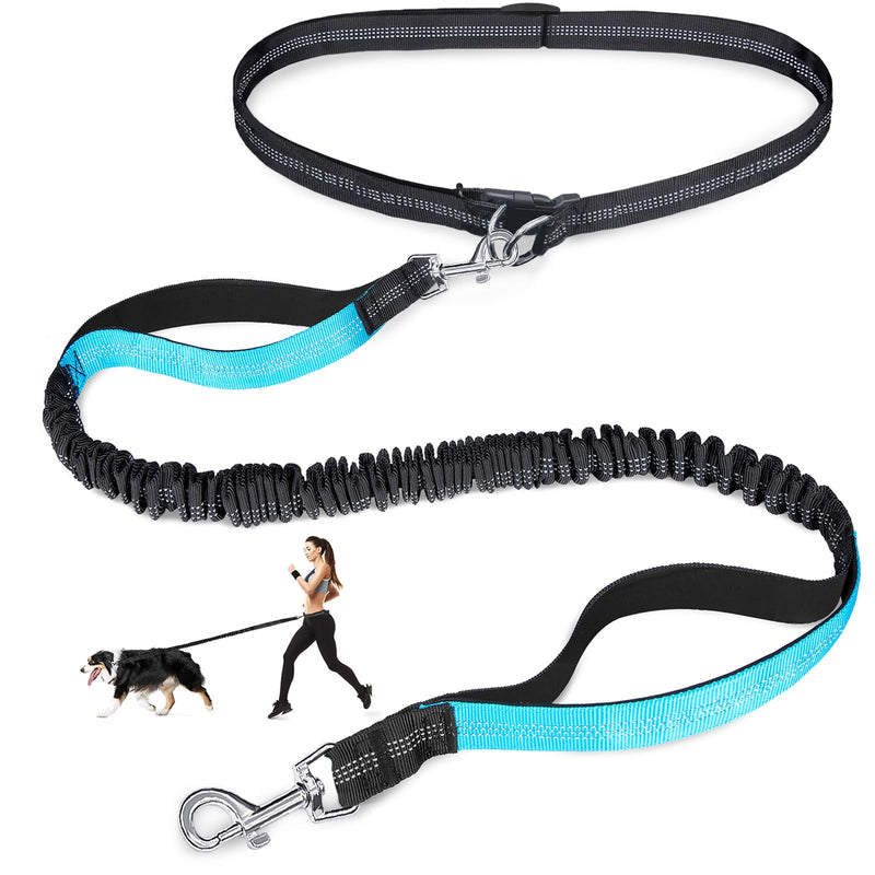 Laqibak Hands Free Dog Leash, Adjustable Waist Leash for Dog, Handle Bungee 4.2-6.7 Feet Long with Reflective Stitches for Walking Hiking Running, Fits 26