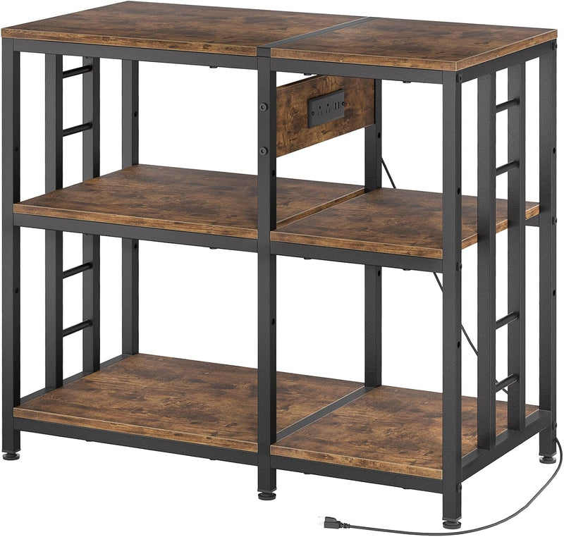 Reinforced 40-50 Gallon Aquarium Stand with Power Outlet, Ultra-Stable 660 LBS Capacity Metal Fish, Tank Stand for Repti