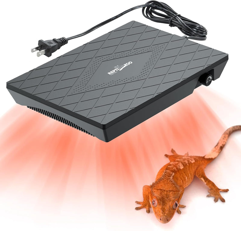 REPTI ZOO Reptile Heat Panel Adjustable Temperature Reptile Heating Plate, Non-Light Heating Solution with Expanded Heat