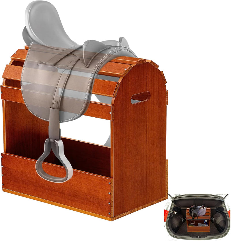 Eccliy Pine Wood Arched Saddle Rack Stand 20x12x20in