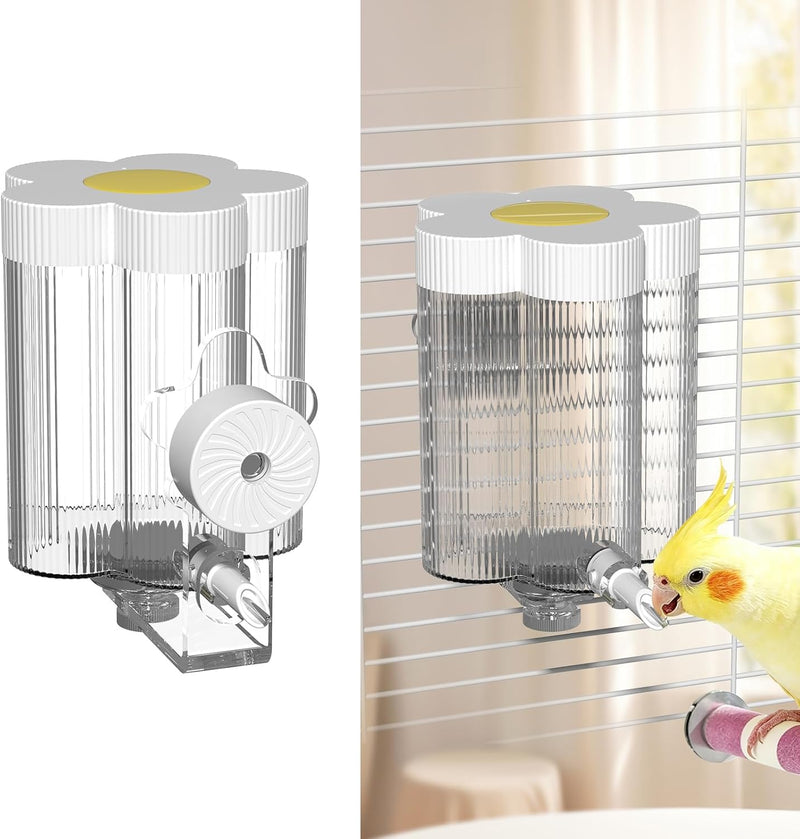8.4 Oz No Mess Bird Water Feeder, Auto Parrot Cage Water Dispenser