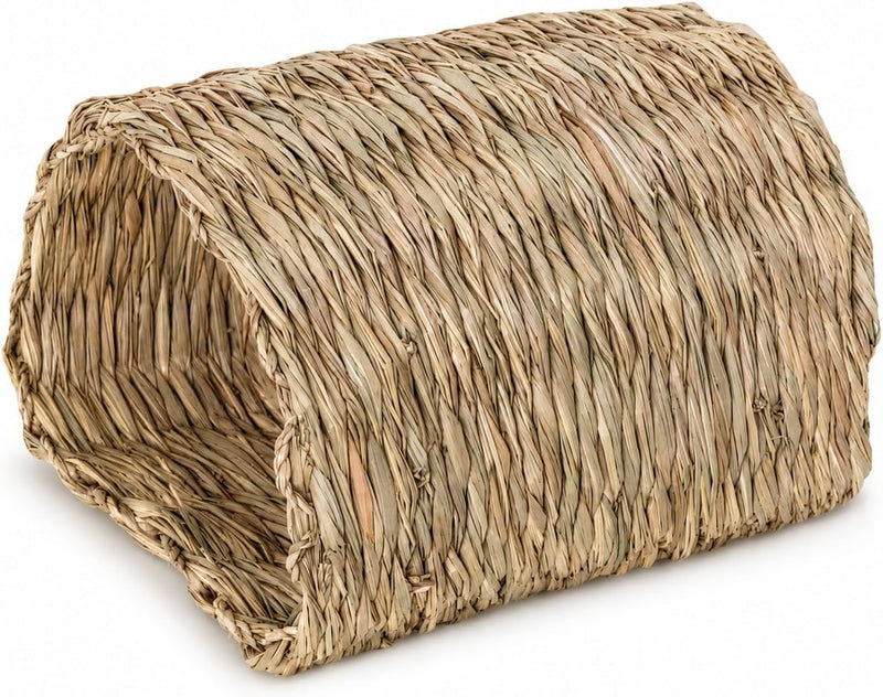 PEMAR Natural Seagrass Bunny Tunnel - Handwoven Rabbit Hideaway & Edible Grass House - Safe Chew Toy, Bed for Guinea Pig