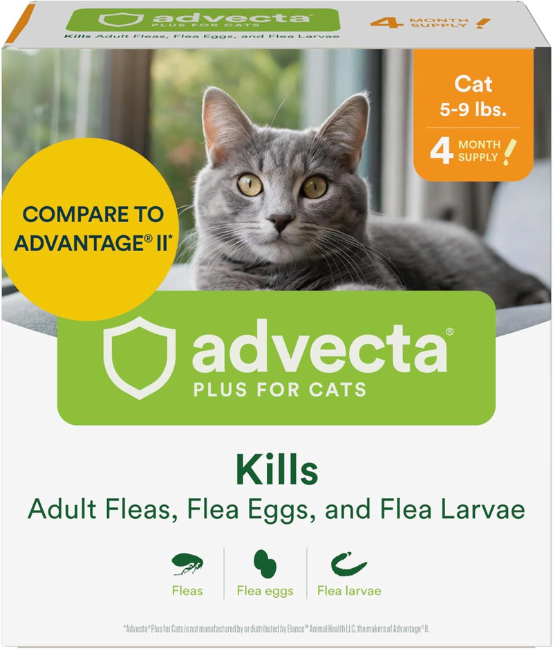 Advecta Plus Cat Flea Treatment 5-9 lbs, Imidacloprid, 4-Month