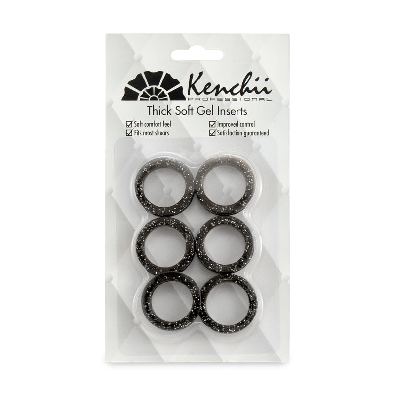 Kenchii Extra Soft Premium Shear Finger Ring Inserts - Thick, Quality Comfort. Elevate Your Grooming Experience with Precision and Style in Multiple Colors (Black)