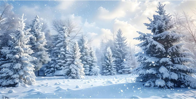 Fish Tank Background 36x18 Inch Winter Snow Scene Aquarium Decor Backdrop