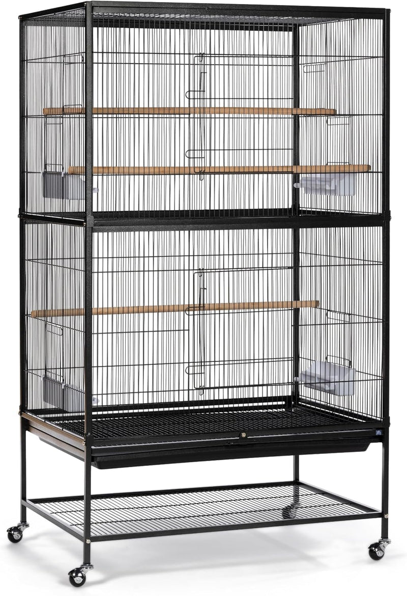 Prevue Pet Products Steel Bird Flight Cage with Wheels - Black, Large
