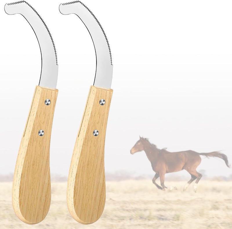 Bot Egg Knife for Horses, Horse Farrier Tool Grooming Bugs, Stainless Steel Blade with Wood Handle, Precision Grooming T