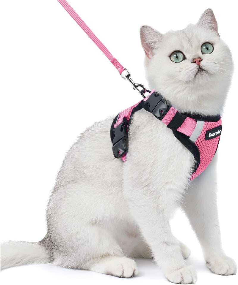 Dooradar Cat Harness and Leash Set with Neck Release Buckle