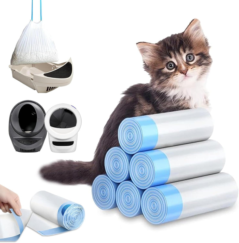 XUEPETT 120 Pack Cat Litter Box Liners with Drawstring, 25.2