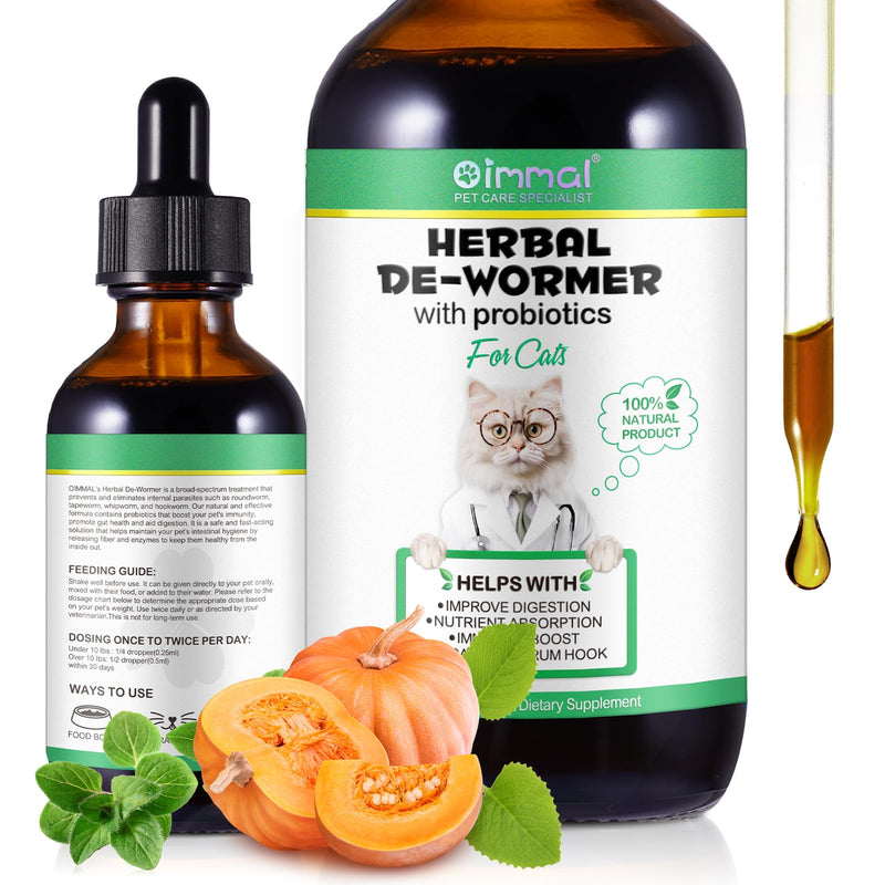Specifically Formulated for Cats, Cats Natural Broad Spectrum Treatment, Herbal Cleanse, Digestive Support for All Cat Breeds, Gut Health, Puppy & Kitten, Supplement Drops