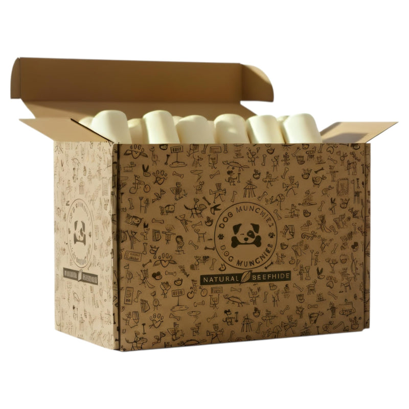 Retriever Roll 8-9 Inch Natural Rawhide Dog Chew Treats (20 Pack)