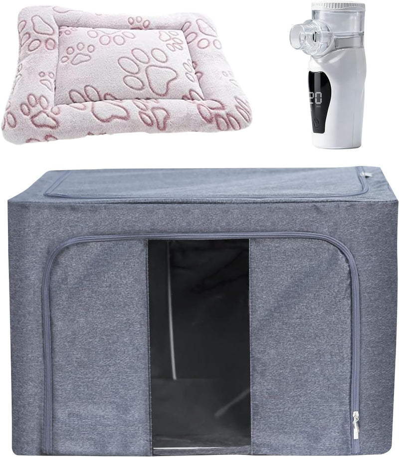 REDDOUDOU Pet Oxygen Chamber, Small Pet Incubator, Animal Humidifier Box, Pets Delivery with Padded Cotton, Cat's Nest,