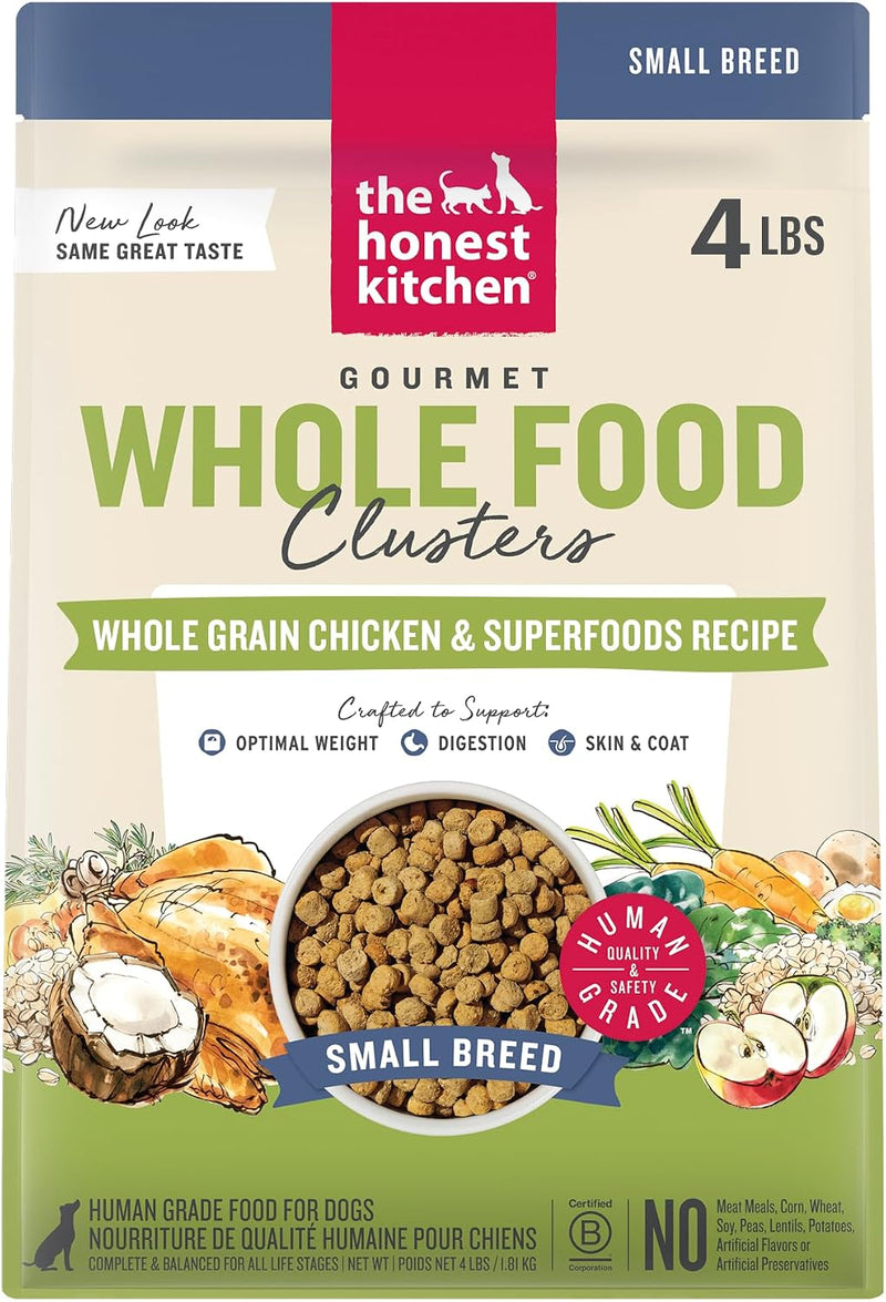 The Honest Kitchen Whole Grain Chicken & Superfoods Whole Food Clusters, Vet Crafted Human Grade Dry Dog Food for Small