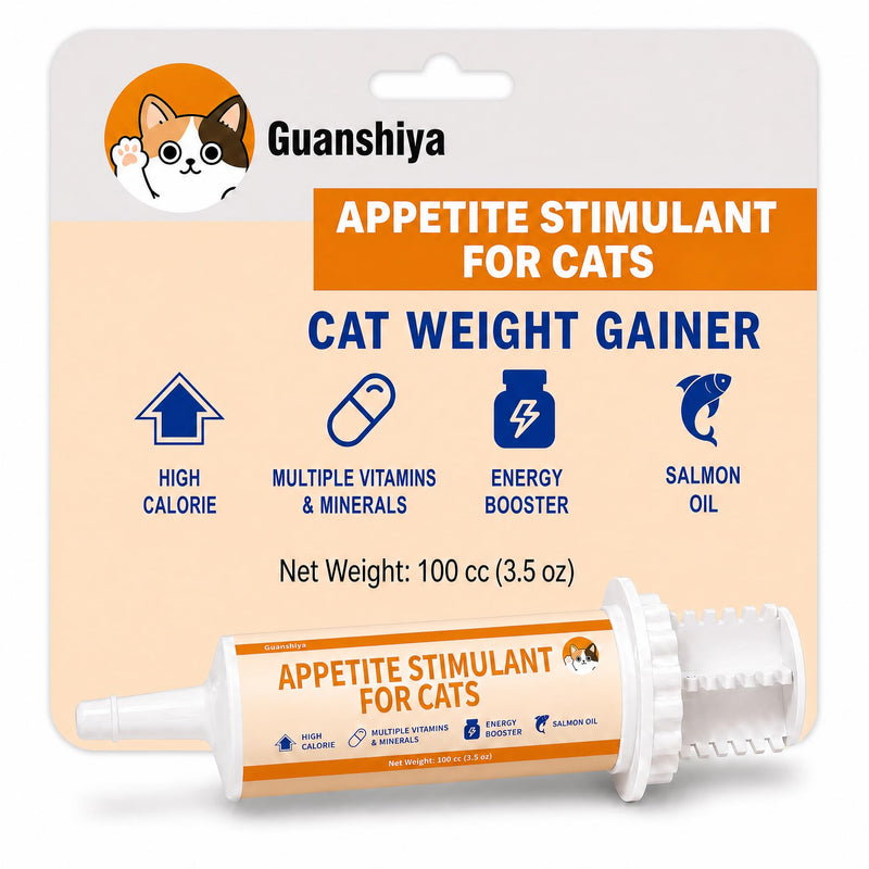 Appetite Stimulant for Cats, High Calorie Gel Cat Weight Gainer with Vitamins, Minerals & Omega Fatty Acids, Energy Support for Kittens & Senior Cats Not Eating, Weak, Recovering, 100cc