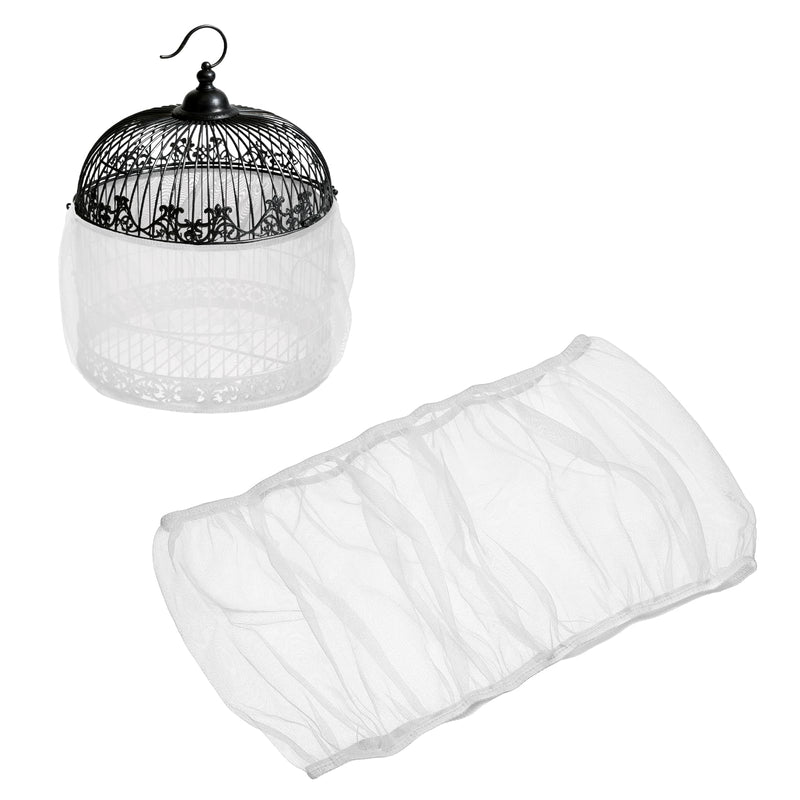 PETAXCELL Bird Cage Seed Catcher, Bird Cage Net Cover Seeds Guard, Universal Birdcage Accessories, White, Circumference 19.7