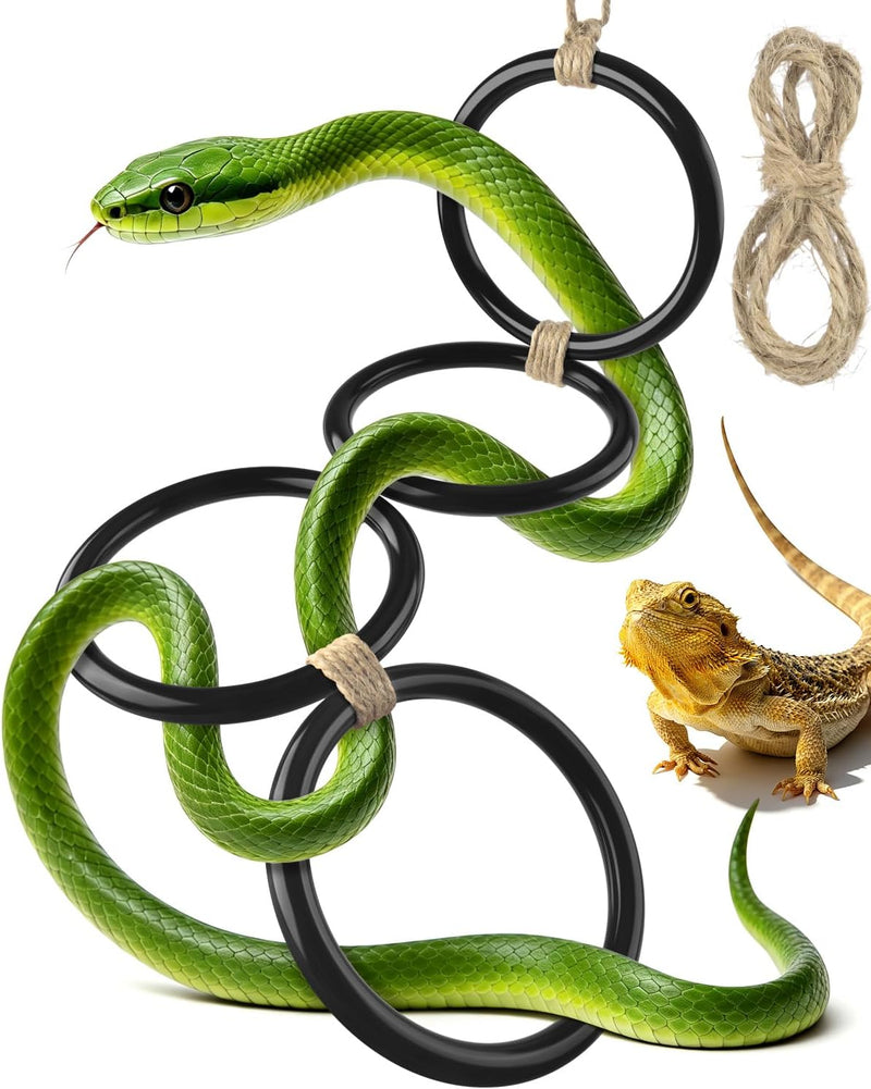 DBNESS Snake Climbing Rings, Ball Python Enclosure Enrichment Ring, Adjustable Playground Terrarium Decor Accessories fo