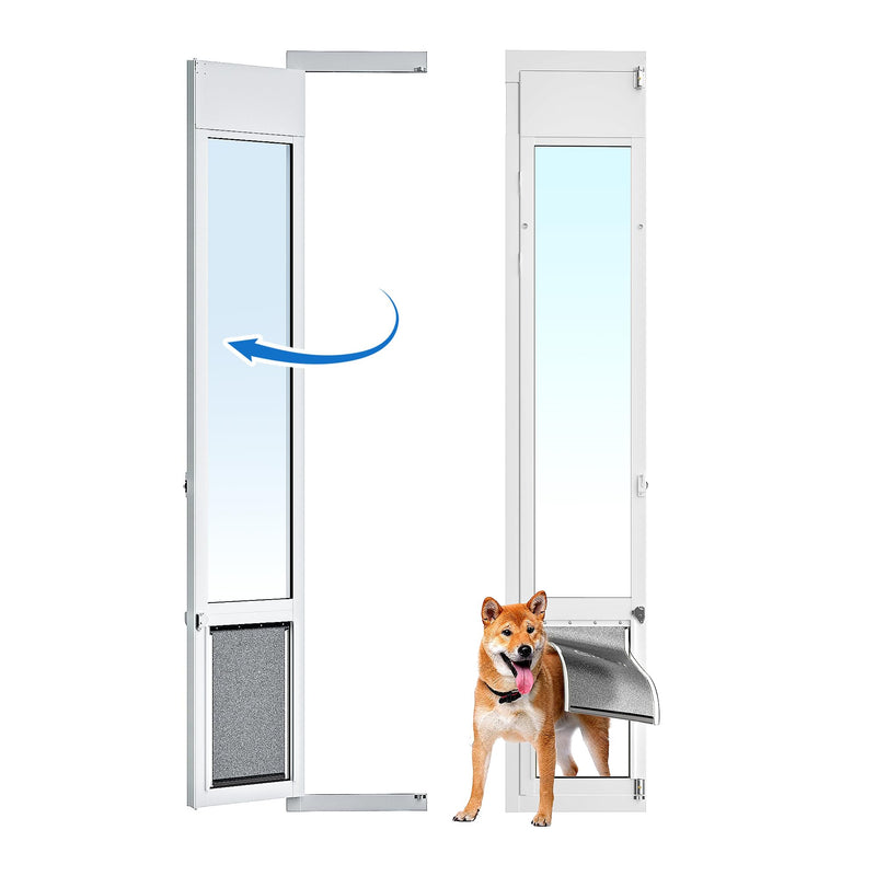 Large Dog Door for Sliding Glass Door,Openable Pet Door for Sliding Glass Doors,All-Metal Framed & Panel & Lock,Adjustable 75 7/8