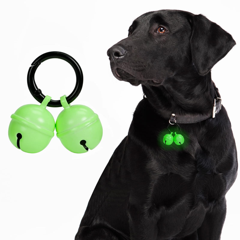 Whimsii Bells for Dog Collar, Glow Bell for Medium to Large Dogs, Easy Clip Clasp, Extra Loud Pet Tracker & Save Wildlife, Durable Copper Bells (Small-medium breed)