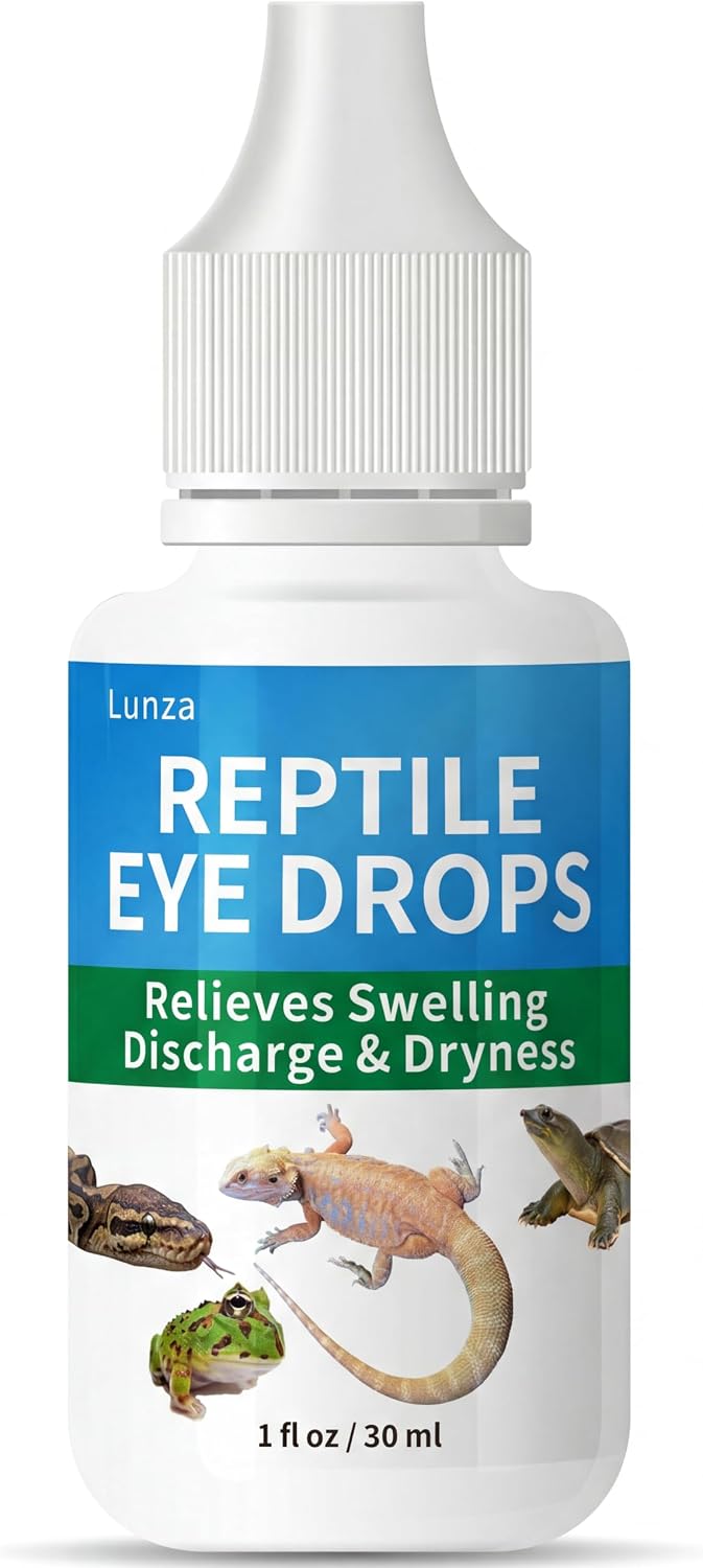 Lunza Reptile Eye Drops 30ml, Cleanses & Moisturizes, for Bearded Dragons, Turtles, Snakes, Lizards & Amphibians, with M