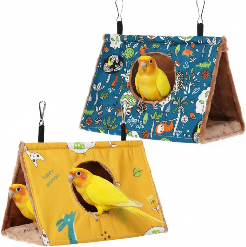 2 Pack Large Warm Bird Bed for Cage, Hanging Plush Nest House