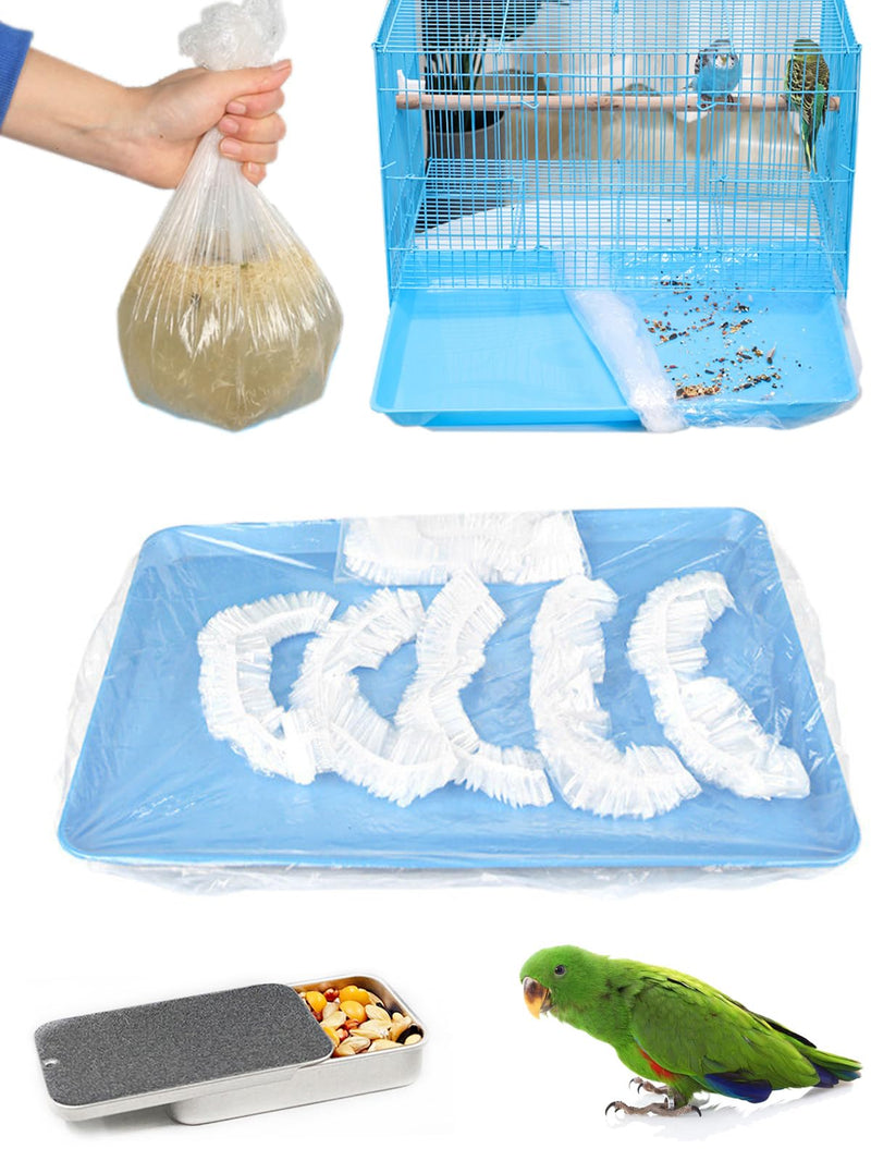 Niwaes Disposable Bird Cage Liners Clear Plastic Parakeet Cage Liner Bag - 50 Pcs Parrot Cage Tray Liners Universal Film Bird Cage Accessories for Finches Canaries Cockatiels Birdcage