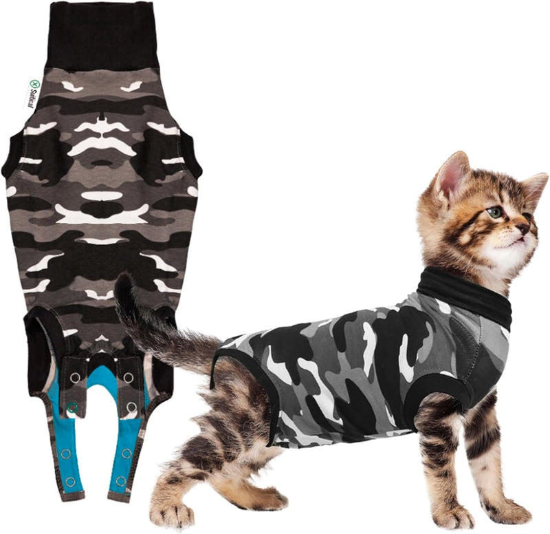 Suitical Recovery Suit for Cats - Spay and Neutering Cat Surgery Recovery Suit for Male or Female - Soft Fabric for Skin