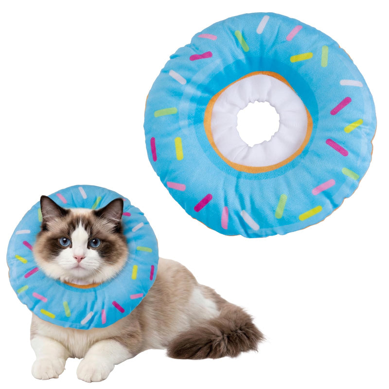 Fzxdfg Blue Soft Cat Cone Collar Comfortable Adjustable Donut Recovery Collars Lightweight Elizabeth Collar Post-Surgery Wound Care Anti-Licking and Biting for Small Cats