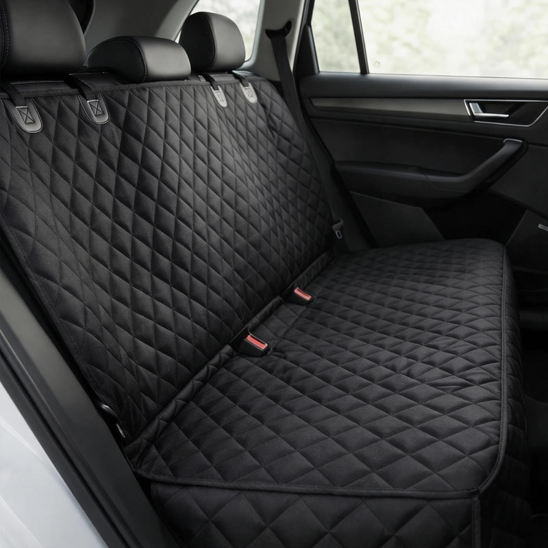 fidozen Waterproof Dog Car Seat Cover with Belt for Back Seat - Washable Pet Protector Accessories for Cars, Trucks, SUVs, and Bench Seats - Auto Backseat Hammock for Small & Large Dogs