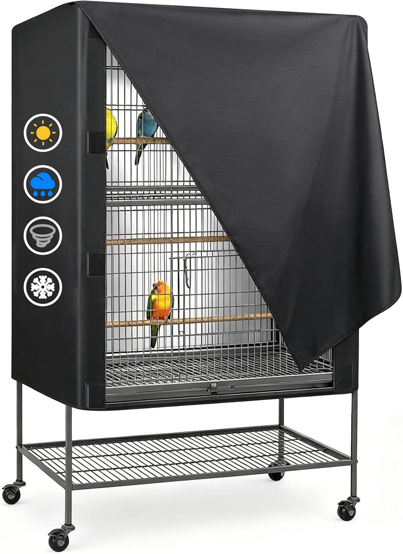 LWFCOEE Bird Cage Cover, 33”L×23”W×41”H Large Birdcage Covers for Night, Waterproof Heavy Duty Cage Covers for Parrot Pa